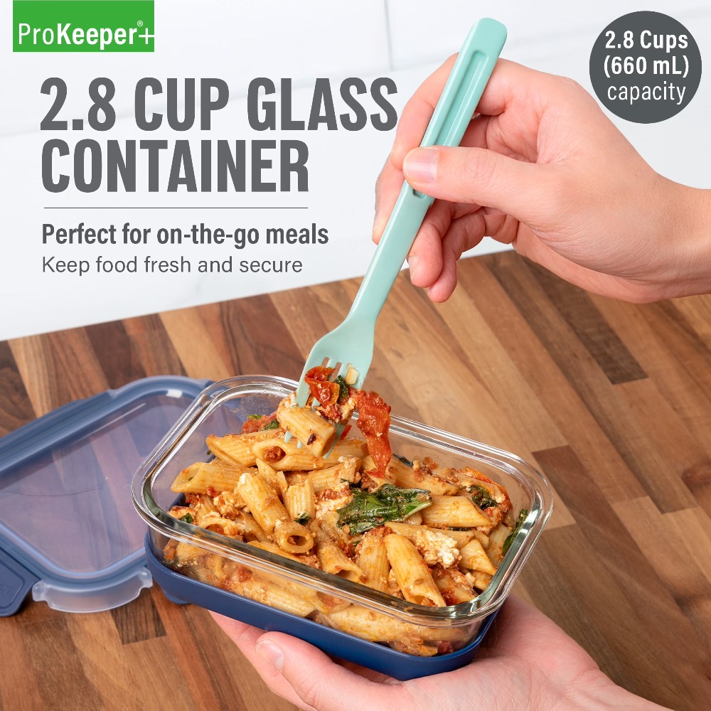 Food Snacks Box - 2.8 Bardaklık Cam Gıda Saklama Kabı,