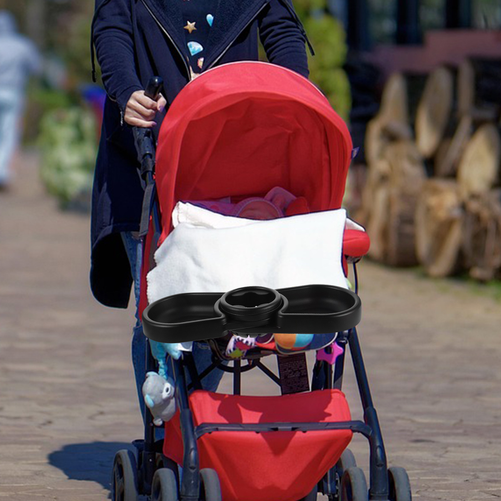 Food Snacks Easy - Bebek Arabası Tepsisi Bardak Tutuculu Evrensel