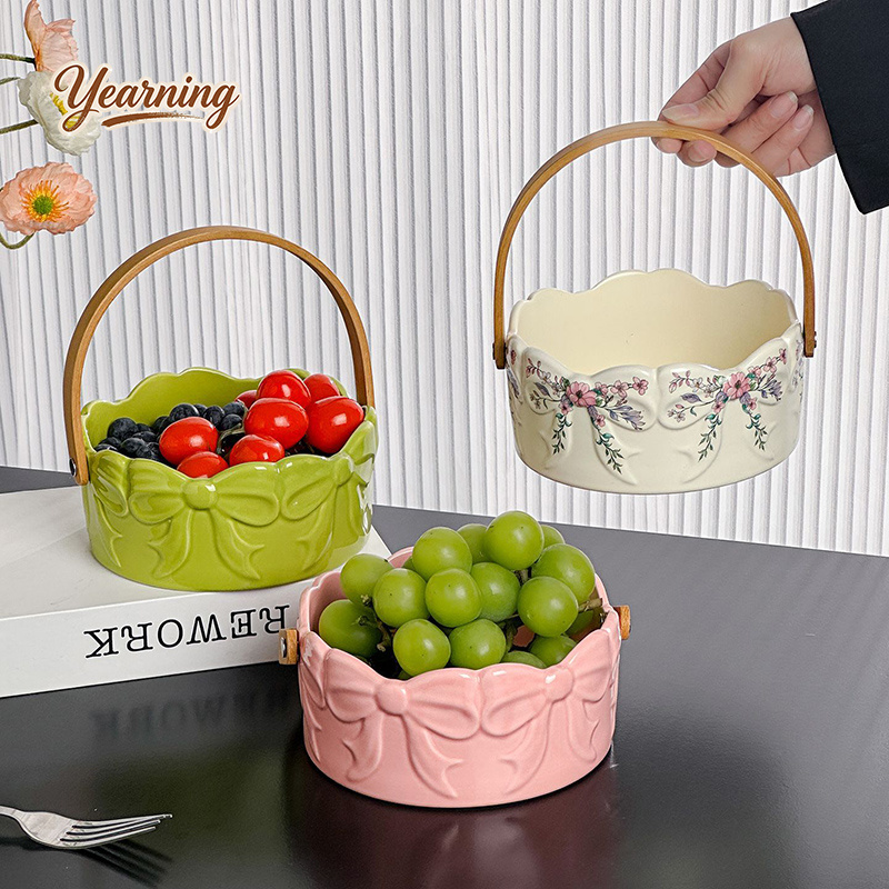 Snacks Food Gift Baskets - Yüksek Kaliteli Yaylı Saplı Seramik Meyve