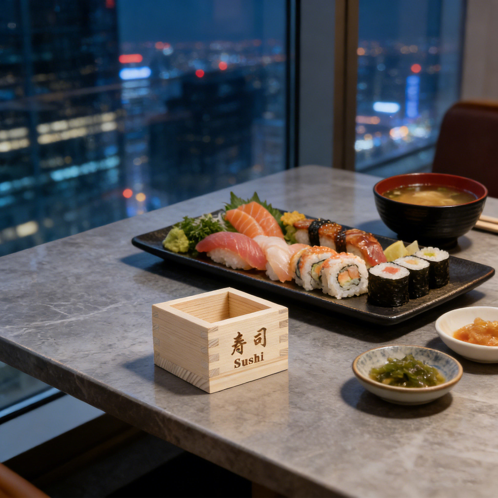 Food Snacks Box - Japon Masu Sake Kabı Ahşap Sake