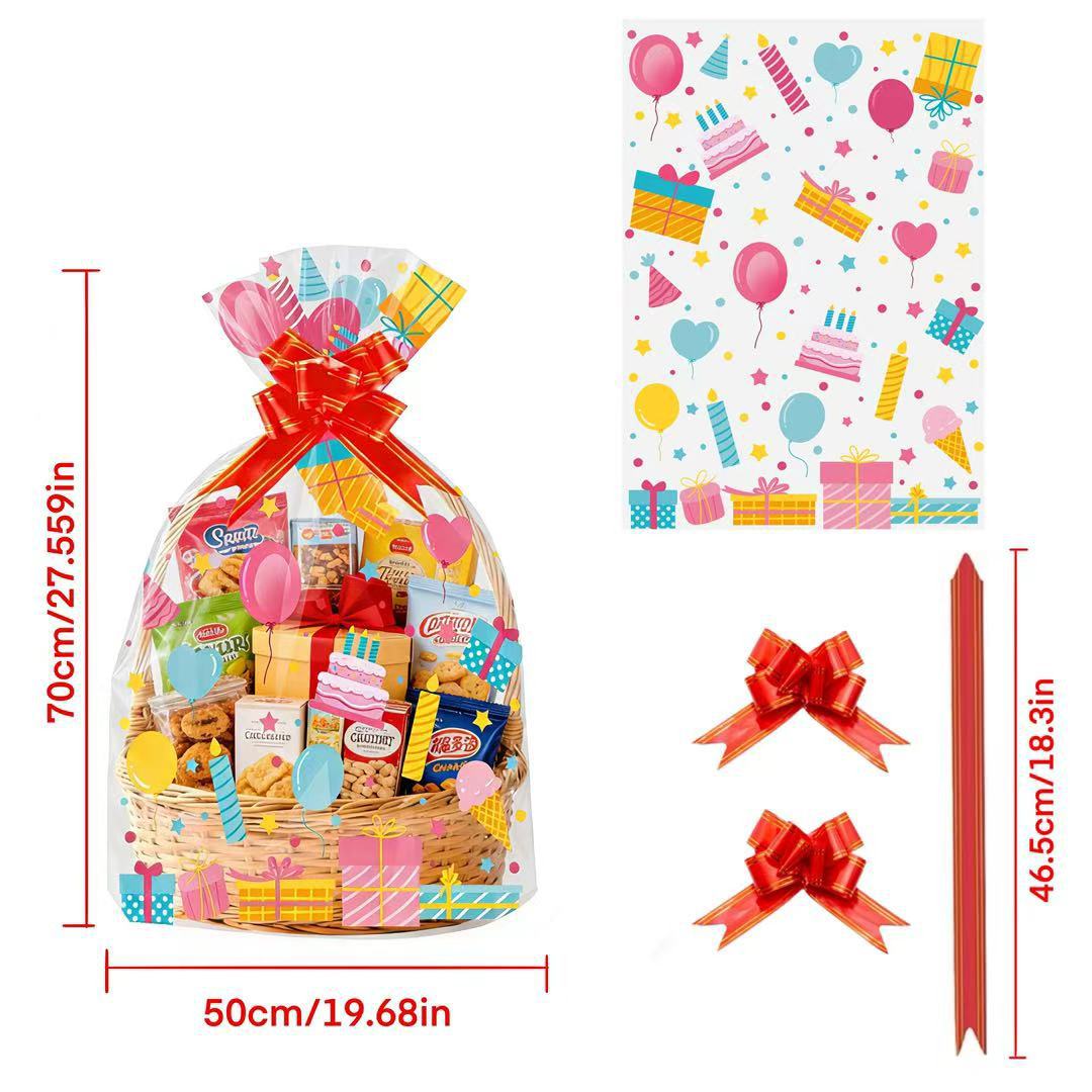 Snacks Food Gift Baskets - 20 adet Doğum Günü Baskılı Şeffaf