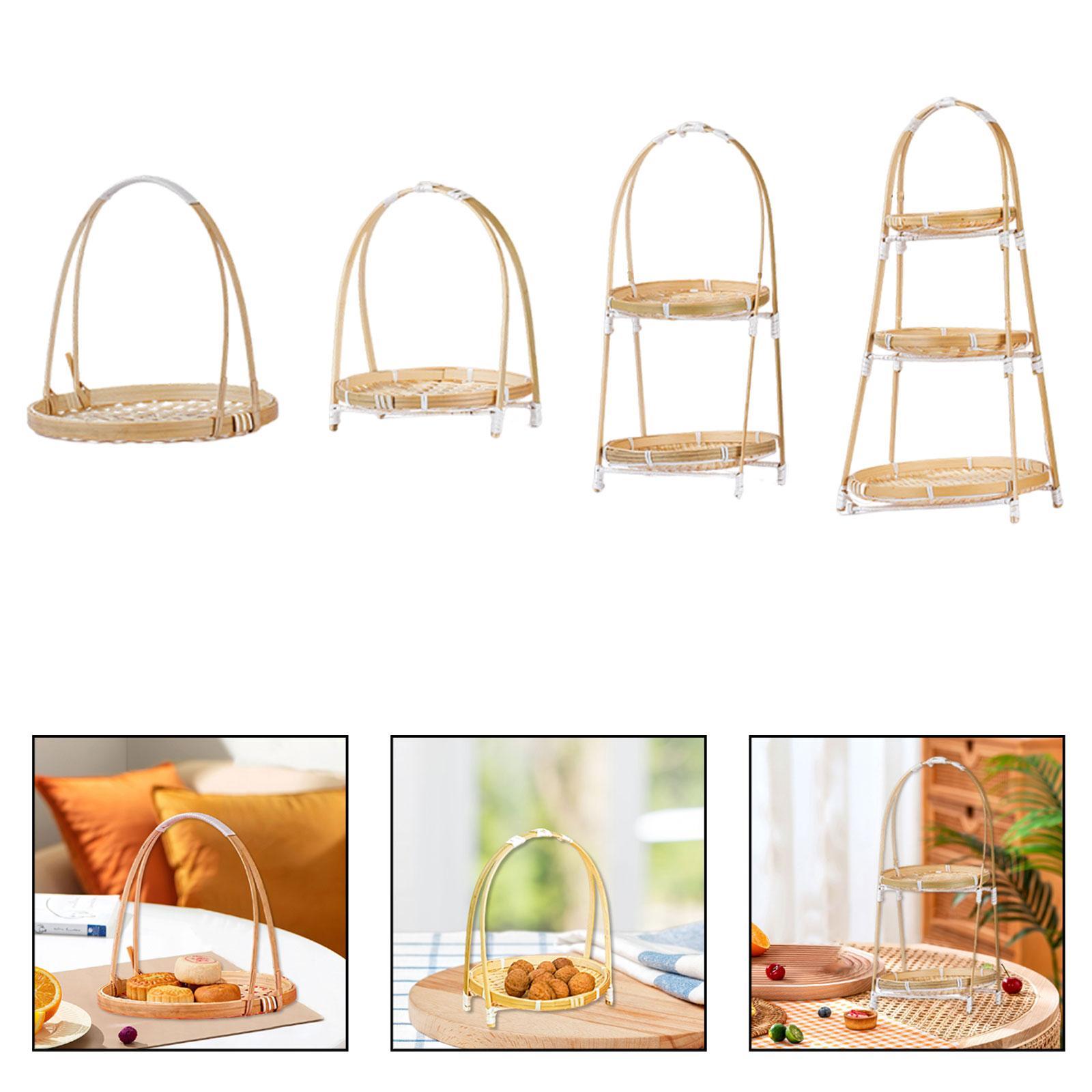 Snacks Food Gift Baskets - Dokuma Bambu Atıştırmalık Standı Yiyecek Sunum