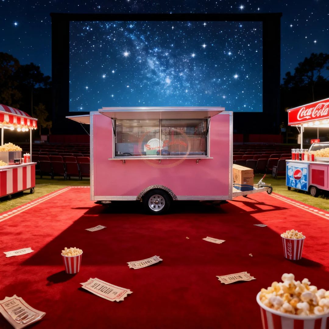 Snacks Food In Us - Pembe Fiberglas Takviyeli Plastik Mobil Yiyecek