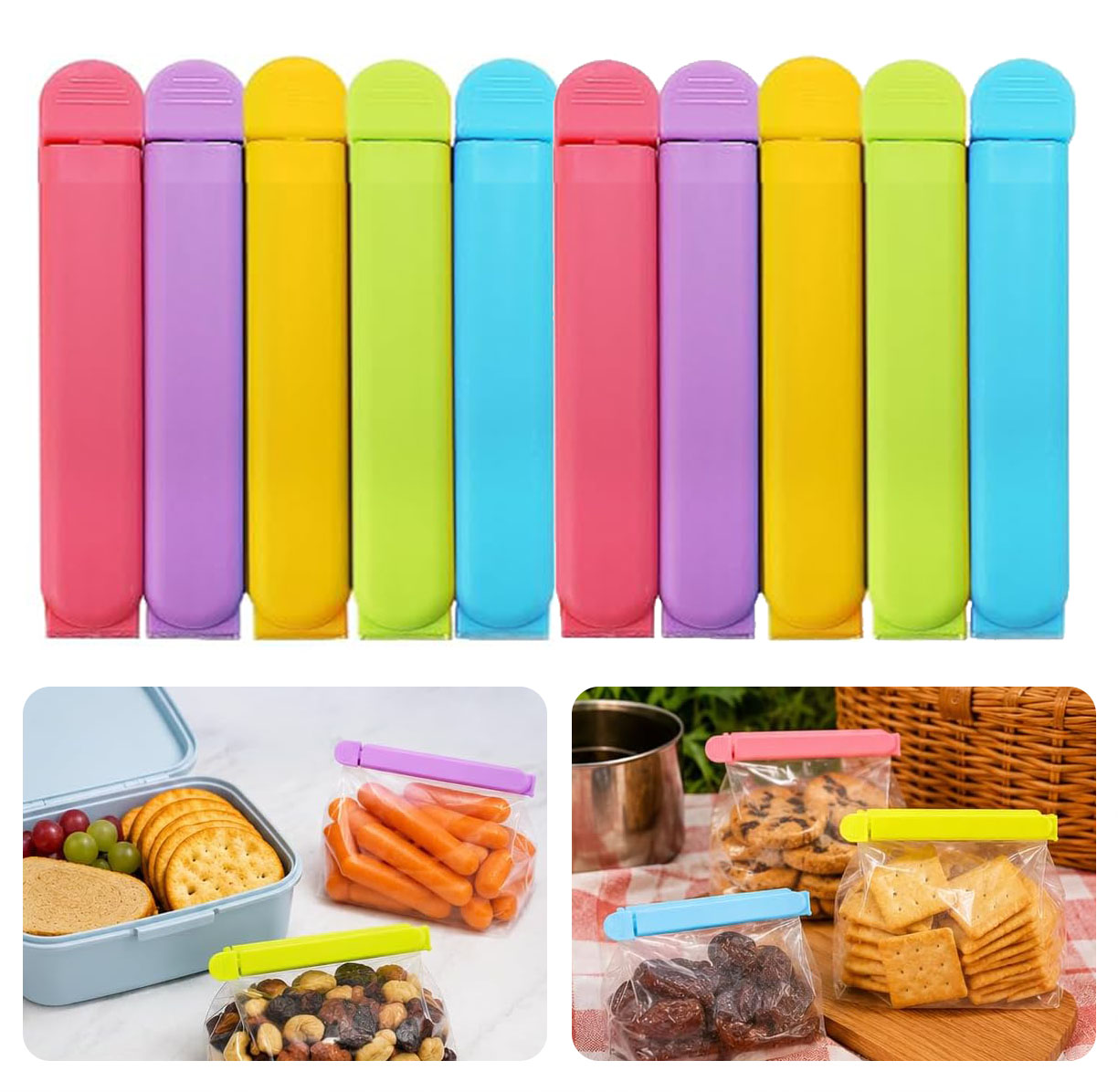 Snacks Food Gift Baskets - Renkli Gıda Saklama Klipsleri – 10/20