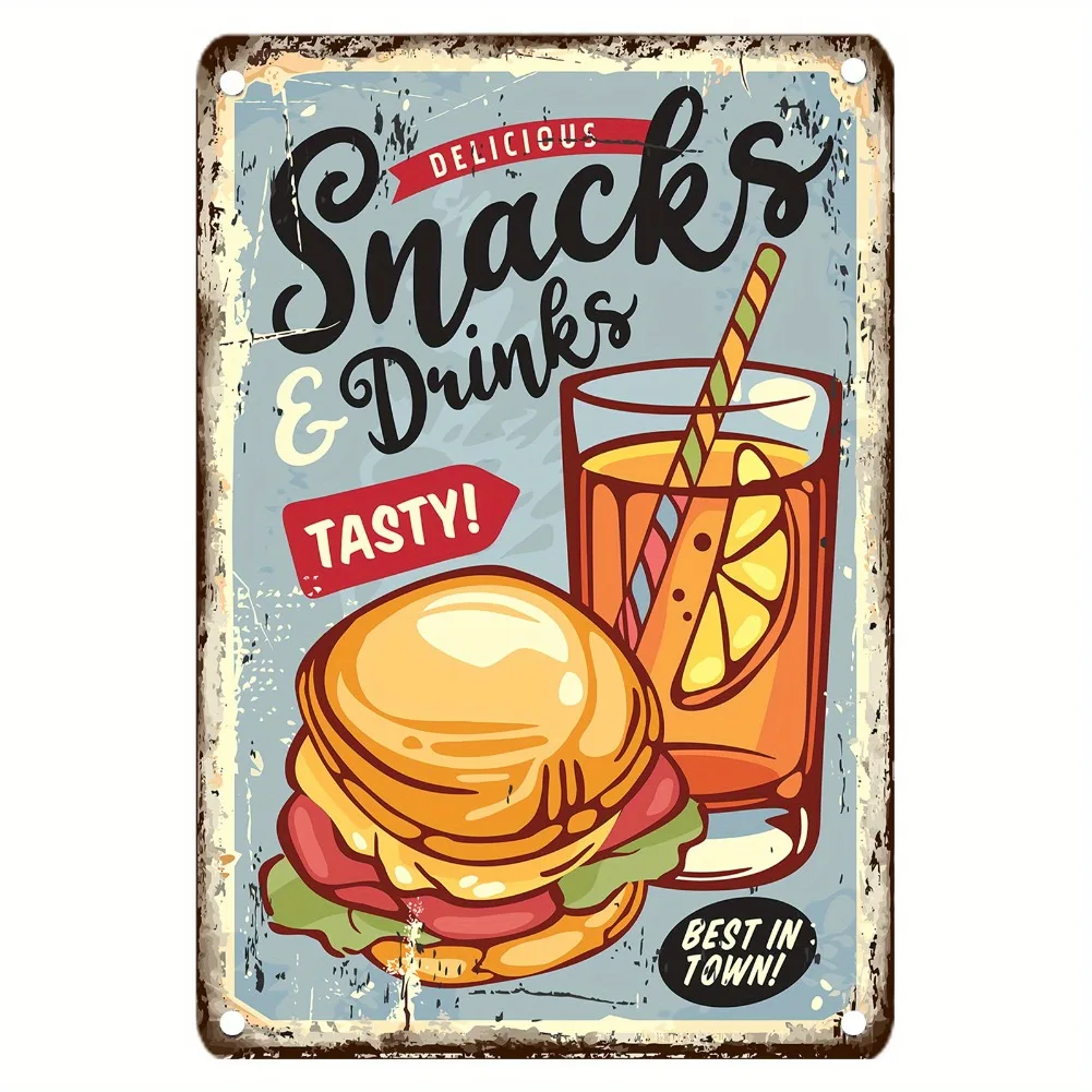 Vintage Gıda Metal Tabelası, 1 - Food Snacks Easy incelemesi ve fiyatı